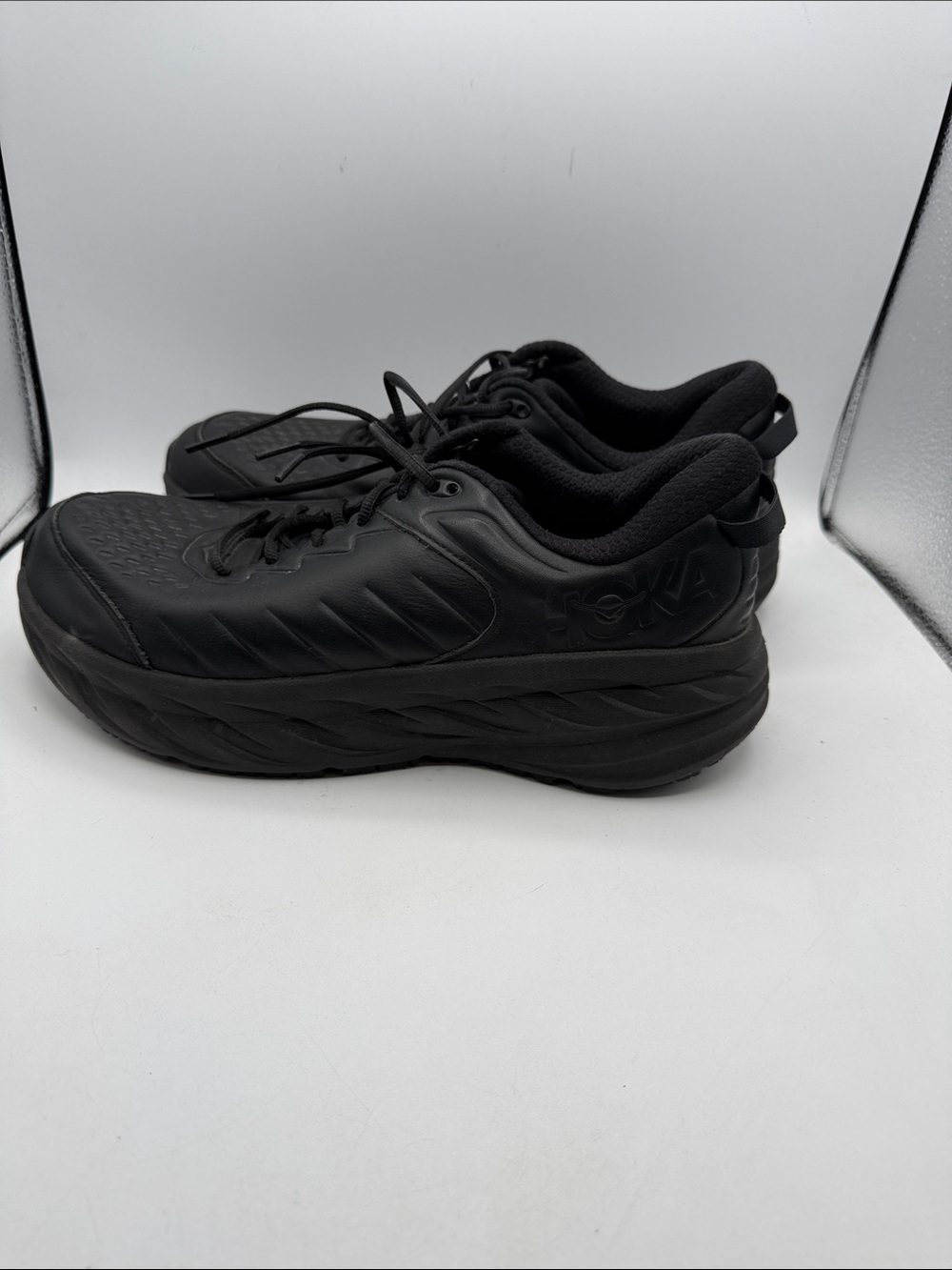 Hoka BONDI SR Men's 12.5 All-Black Cushioned Work Sneakers S1 - Picture 3 of 6
